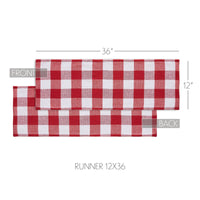 Annie Red Check Runner 12x36 - The Fox Decor