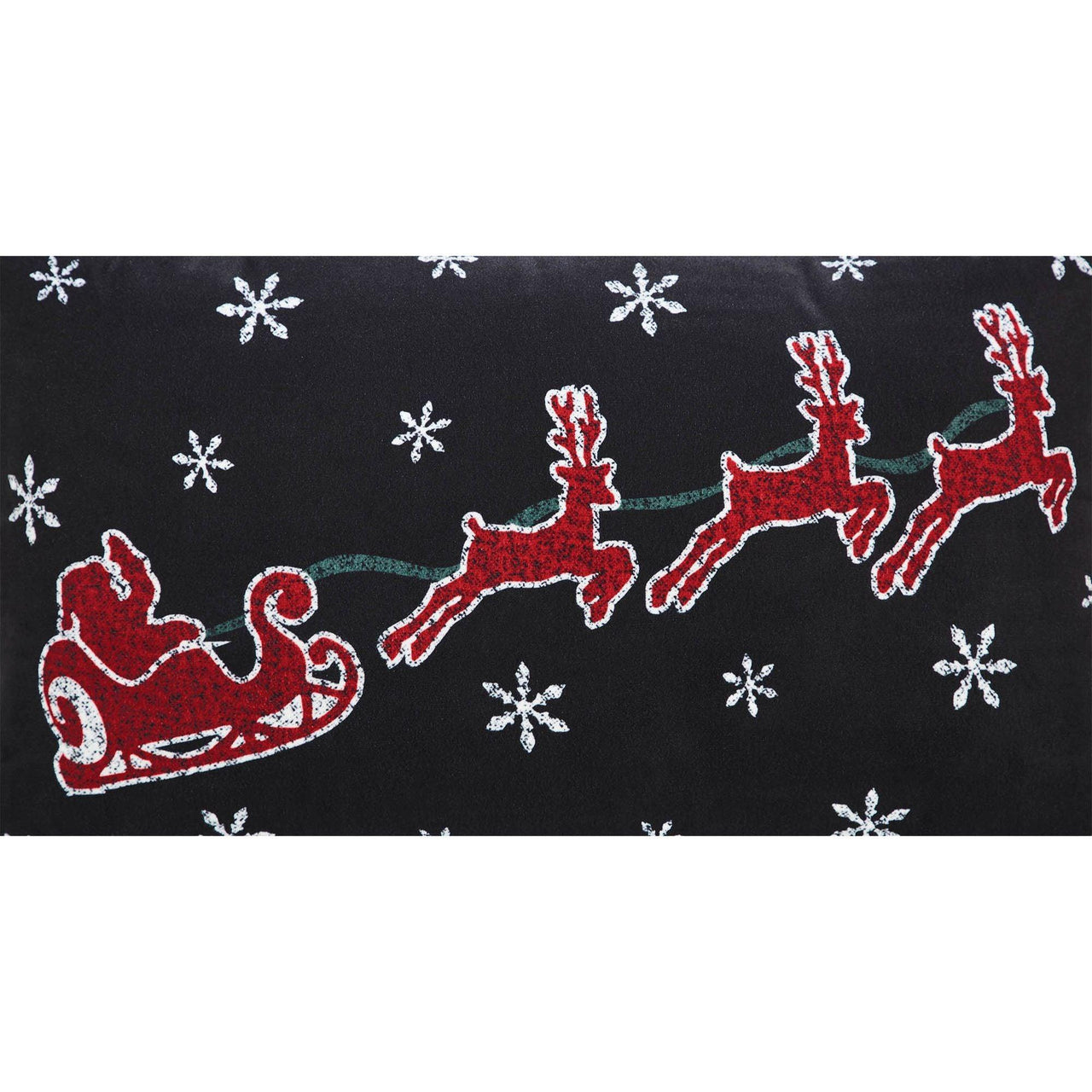 Annie Black Check Santa Sleigh Pillow 14x22 - The Fox Decor