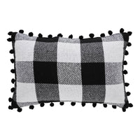 Annie Black Check Santa Sleigh Pillow 9.5x14 - The Fox Decor