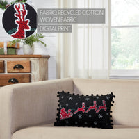 Annie Black Check Santa Sleigh Pillow 9.5x14 - The Fox Decor