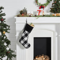 Thumbnail for Annie Black Check Stocking 12x20 - The Fox Decor