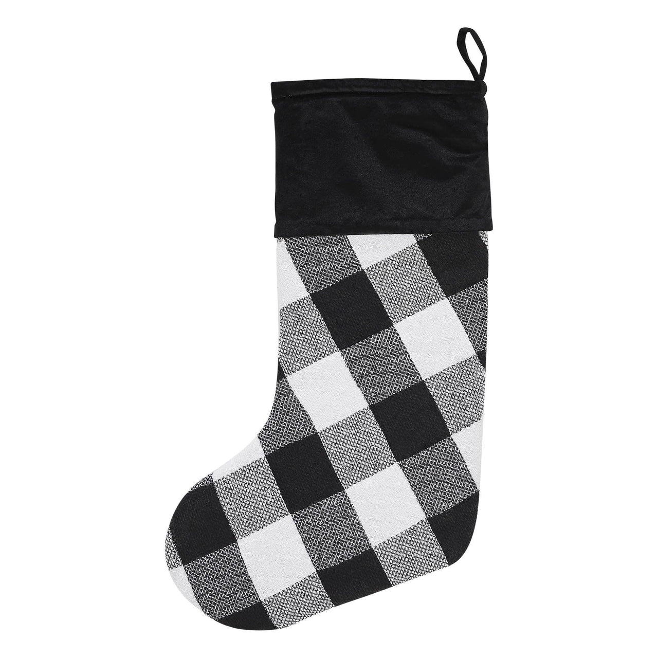 Annie Black Check Stocking 12x20 - The Fox Decor