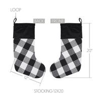 Thumbnail for Annie Black Check Stocking 12x20 - The Fox Decor