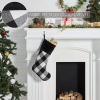 Thumbnail for Annie Black Check Stocking 12x20 - The Fox Decor