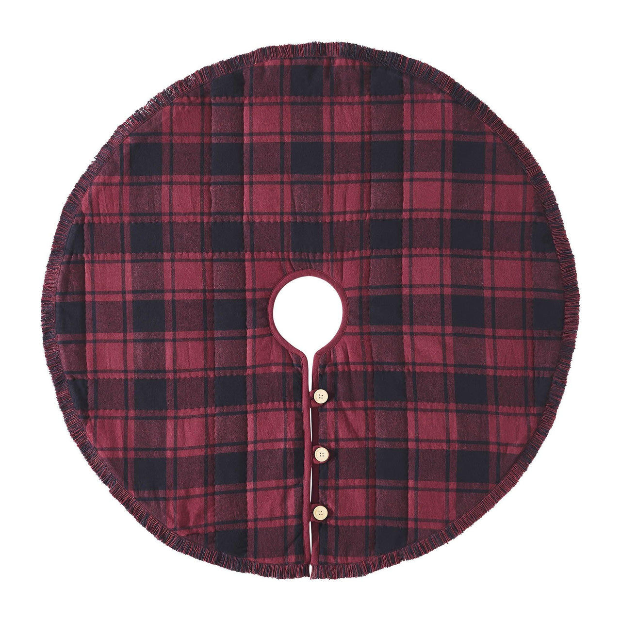 Cumberland Red Black Plaid Tree Skirt 36 - The Fox Decor