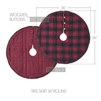 Thumbnail for Cumberland Red Black Plaid Tree Skirt 36 - The Fox Decor