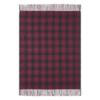 Thumbnail for Cumberland Red Black Plaid Woven Throw 50