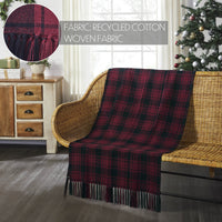 Thumbnail for Cumberland Red Black Plaid Woven Throw 50