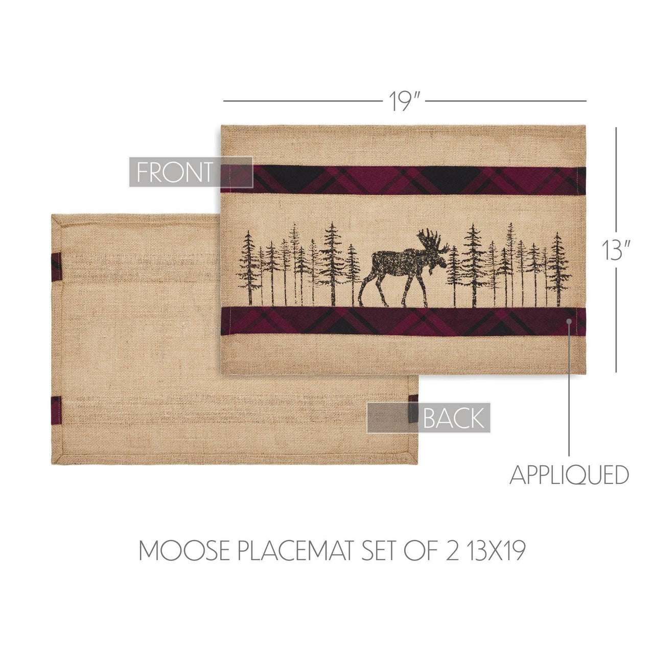 Cumberland Moose Placemat Set of 2 13x19 - The Fox Decor