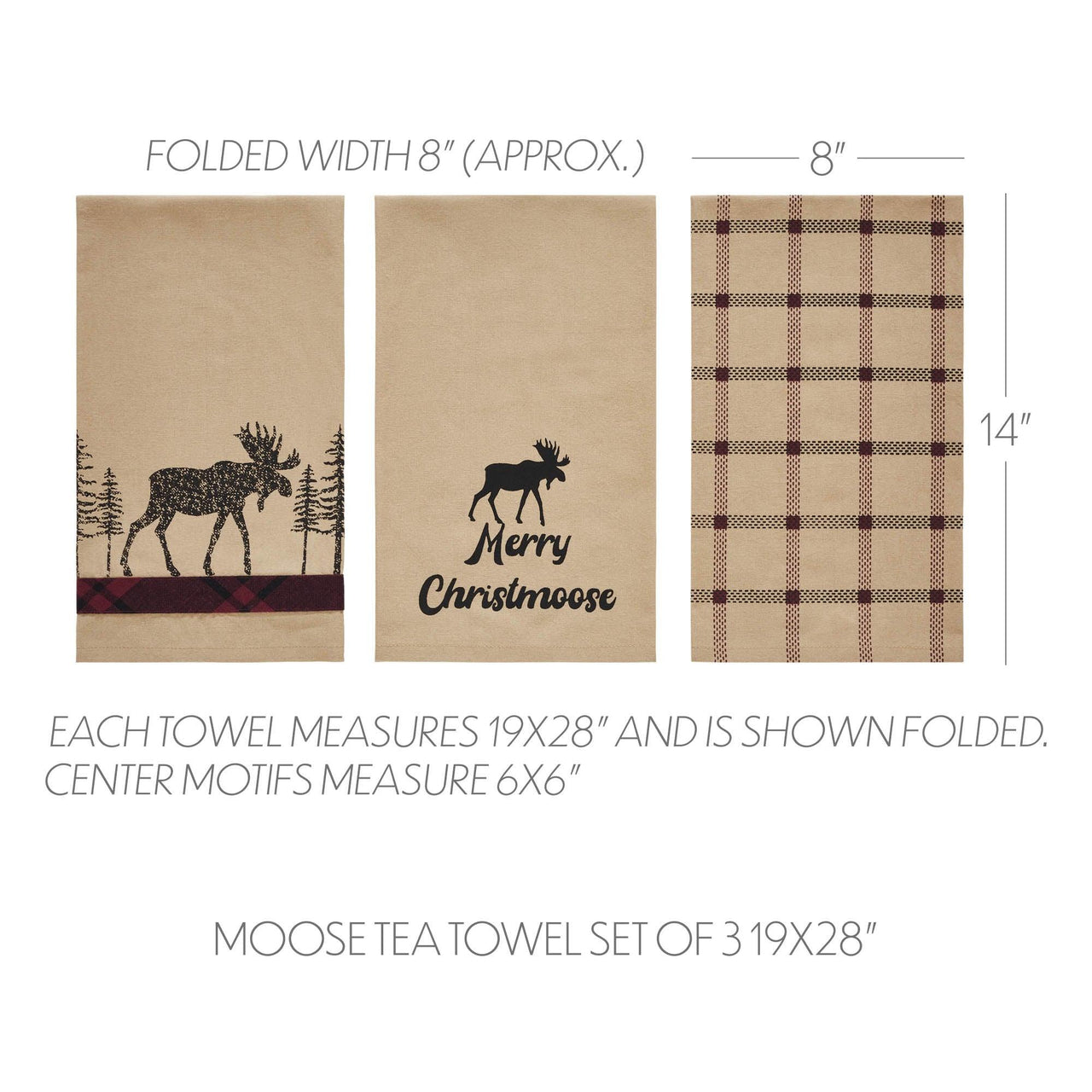 Cumberland Moose Tea Towel Set of 3 19x28 - The Fox Decor