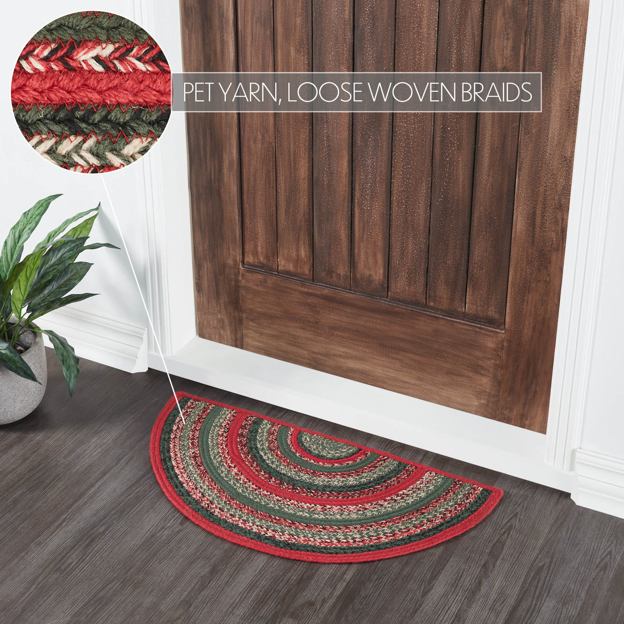 Forrester Indoor/Outdoor Braided Rug Half Circle 16.5"x33" VHC Brands