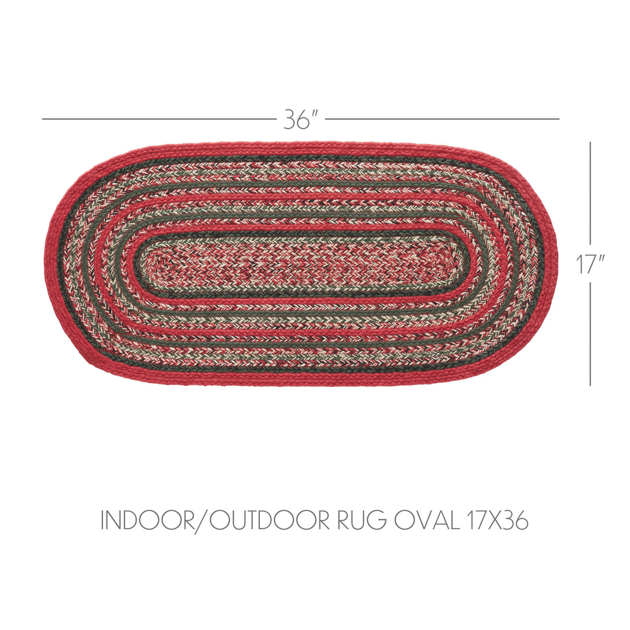 Forrester Indoor/Outdoor Braided Rug Oval 17"x36" VHC Brands - The Fox Decor