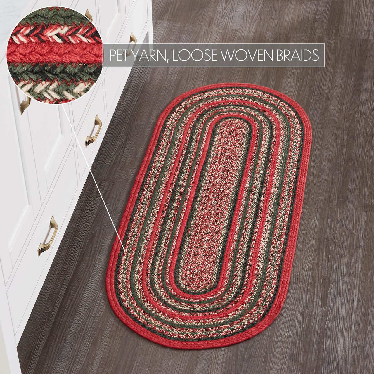 Forrester Indoor/Outdoor Braided Rug Oval 17"x36" VHC Brands - The Fox Decor