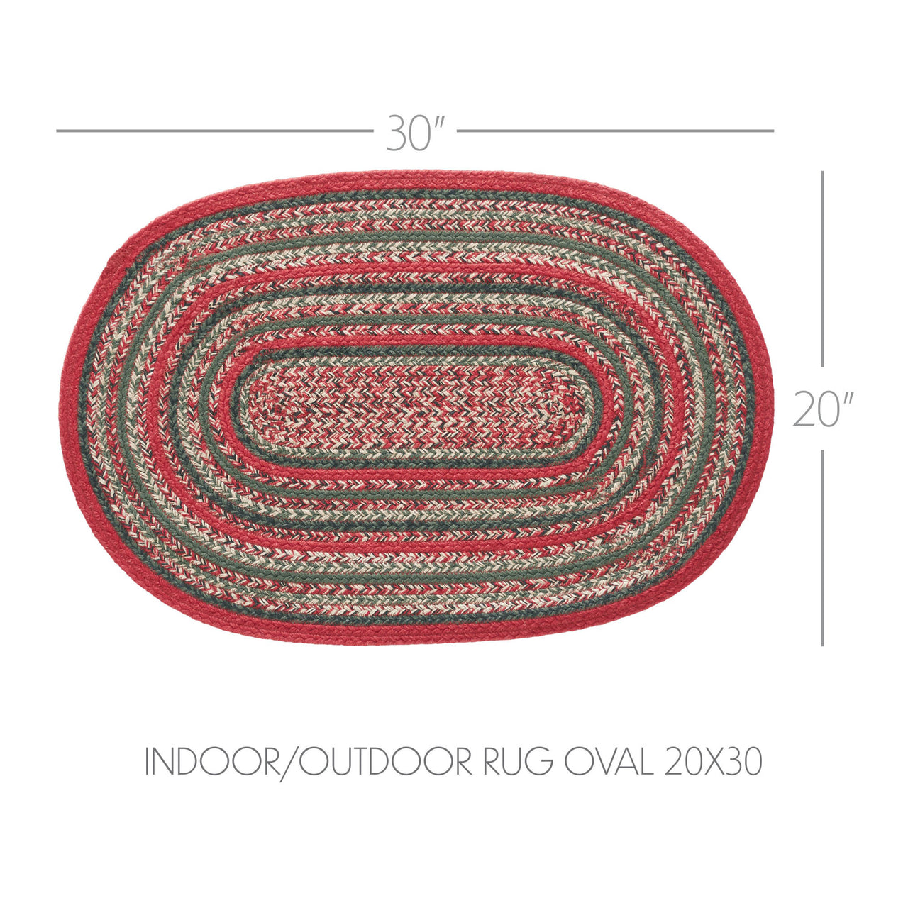 Forrester Indoor/Outdoor Braided Rug Oval 20"x30" VHC Brands - The Fox Decor