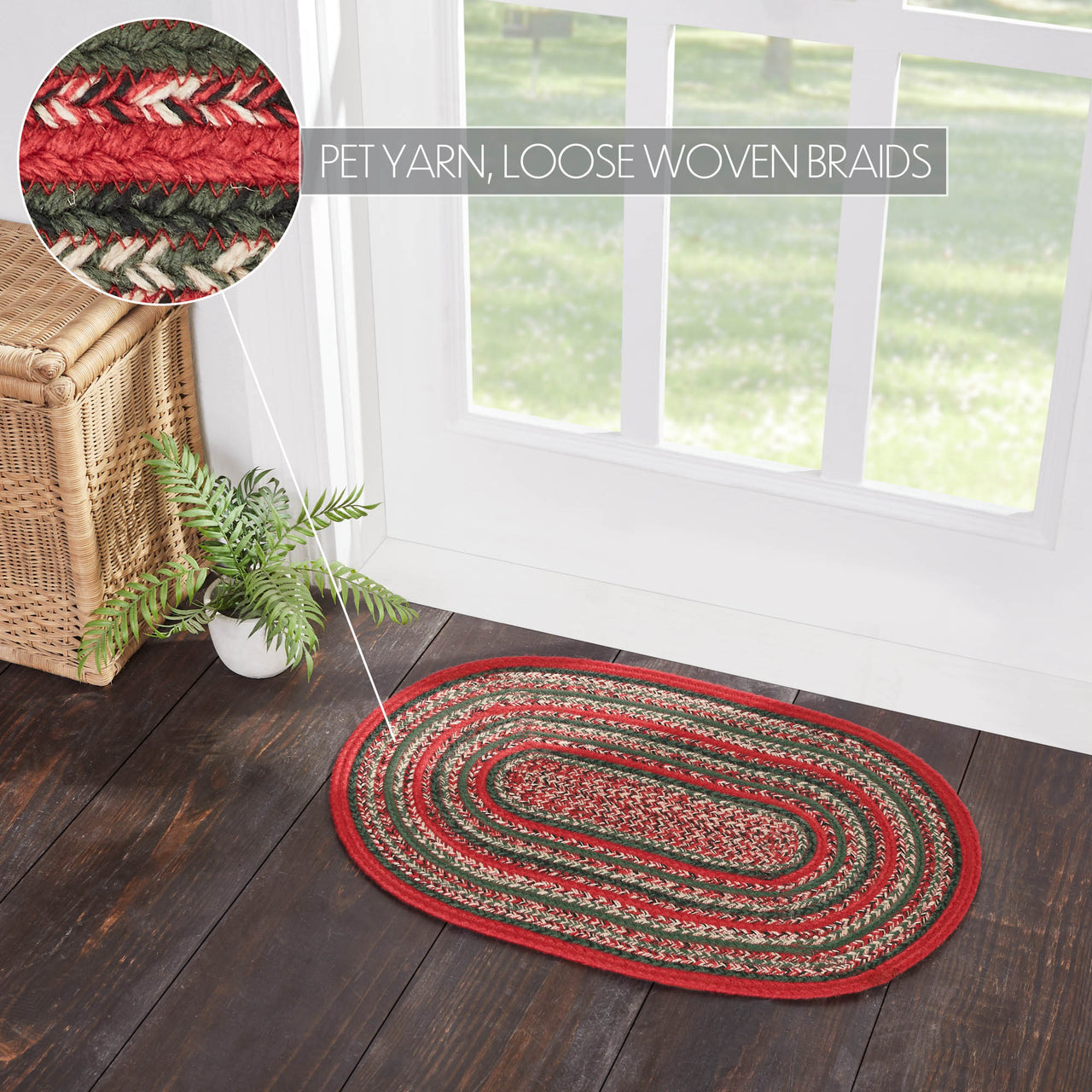 Forrester Indoor/Outdoor Braided Rug Oval 20"x30" VHC Brands - The Fox Decor