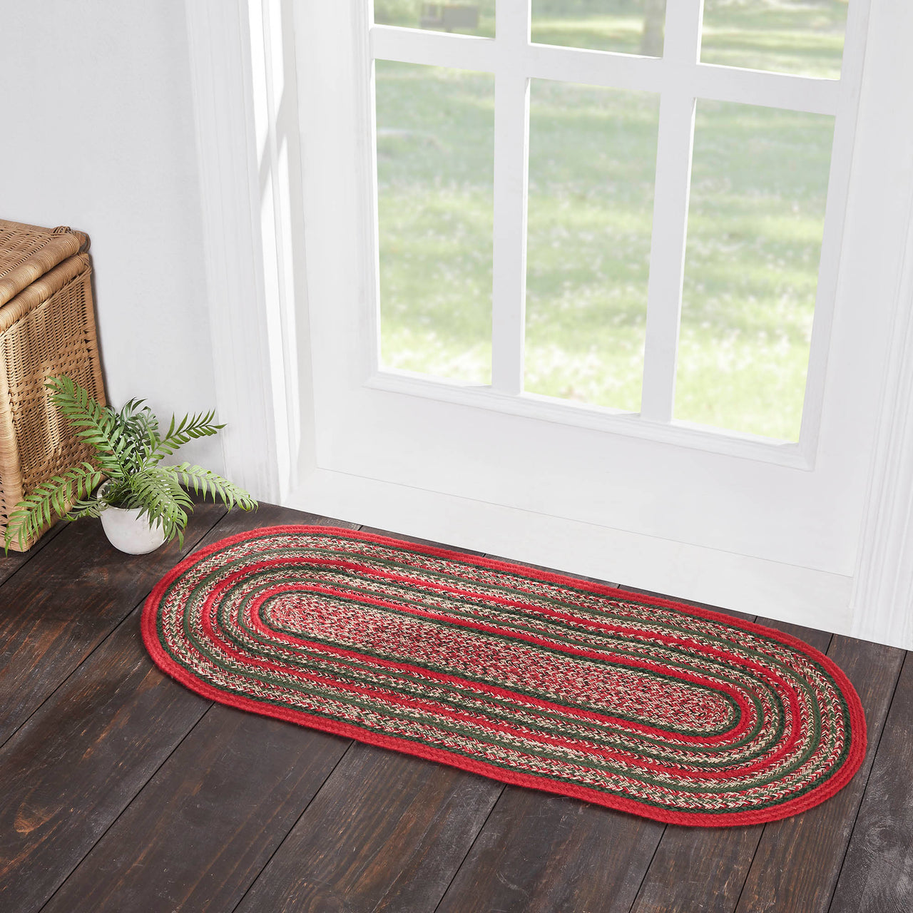 Forrester Indoor/Outdoor Braided Rug Oval 20"x46" VHC Brands - The Fox Decor