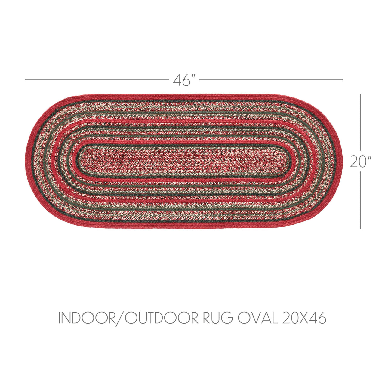 Forrester Indoor/Outdoor Braided Rug Oval 20"x46" VHC Brands - The Fox Decor