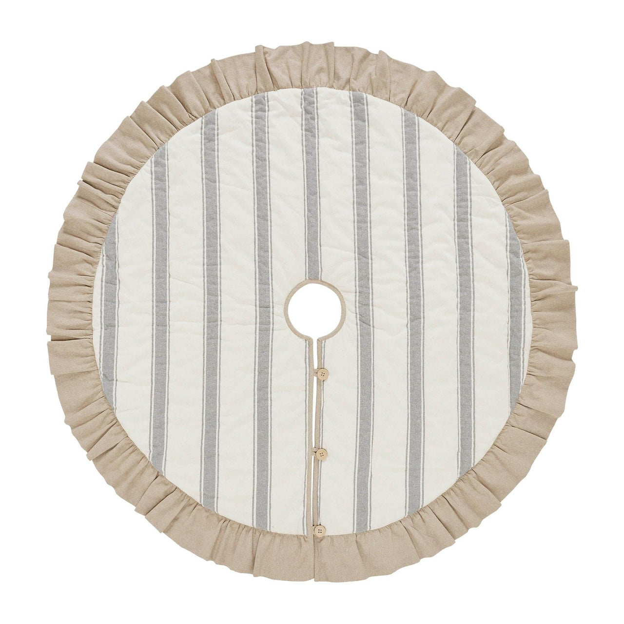 Grace Grain Sack Stripe Tree Skirt 48 - The Fox Decor