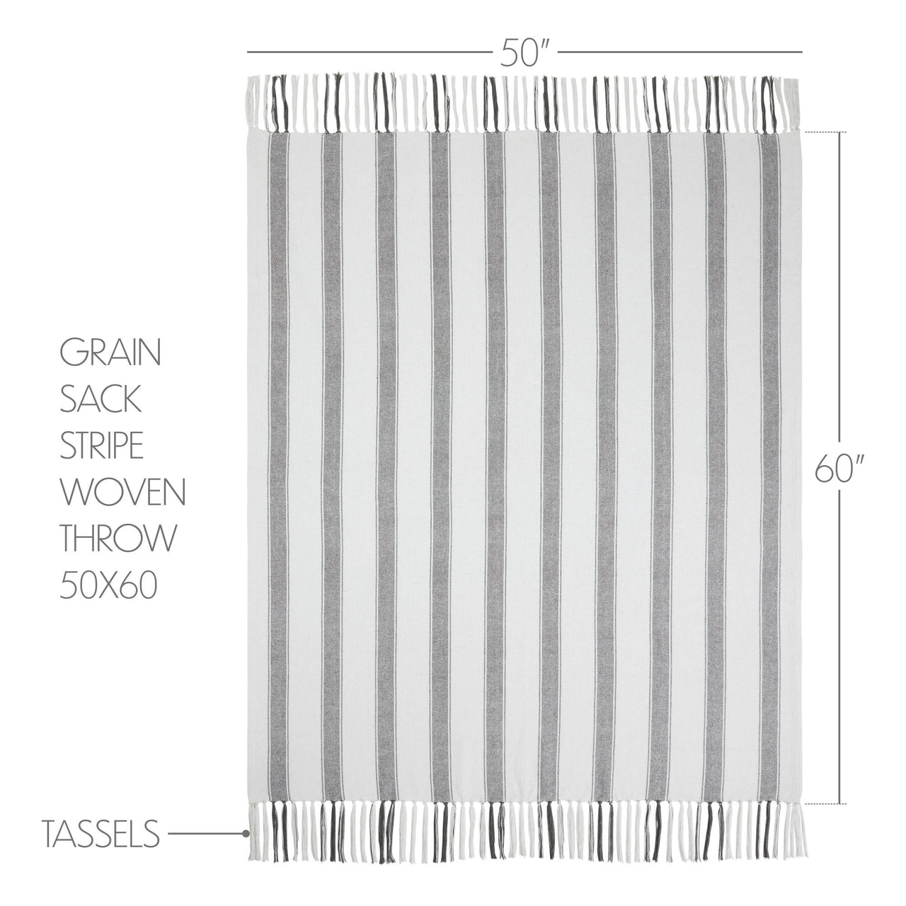 Grace Grain Sack Stripe Woven Throw 50"x60" VHC Brands - The Fox Decor