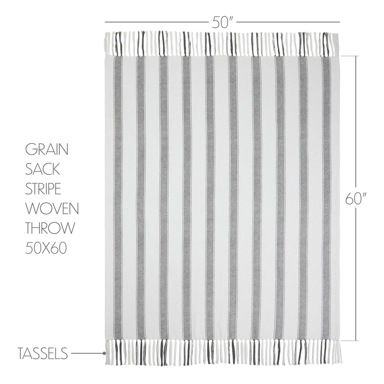 Grace Grain Sack Stripe Woven Throw 50"x60" VHC Brands