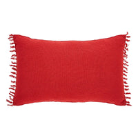 Thumbnail for Gallen Red White Pillow Fringed 14x22 - The Fox Decor
