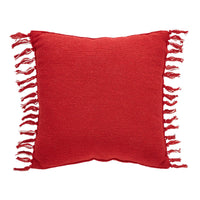 Thumbnail for Gallen Red White Pillow Fringed 12x12 - The Fox Decor