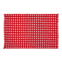 Thumbnail for Gallen Red White Placemat Set of 2 Fringed 13x19 - The Fox Decor