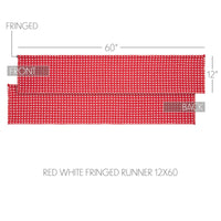 Gallen Red White Runner Fringed 12x60 - The Fox Decor