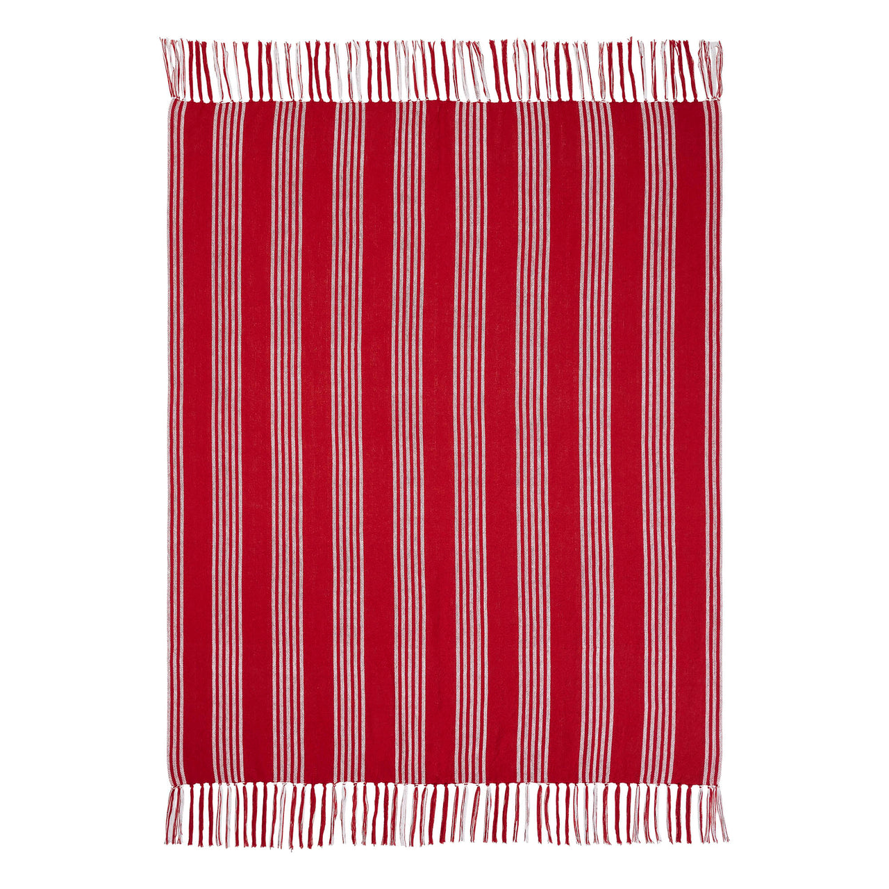 Arendal Red Stripe Woven Throw 50"x60" VHC Brands - The Fox Decor