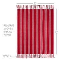 Thumbnail for Arendal Red Stripe Woven Throw 50