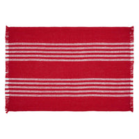 Thumbnail for Arendal Red Stripe Placemat Set of 2 Fringed 13x19 - The Fox Decor