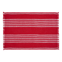 Thumbnail for Arendal Red Stripe Placemat Set of 2 Fringed 13x19 - The Fox Decor