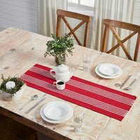 Thumbnail for Arendal Red Stripe Runner Fringed 12x36 - The Fox Decor