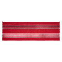 Thumbnail for Arendal Red Stripe Runner Fringed 12x36 - The Fox Decor