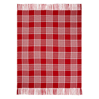 Eston Red White Plaid Woven Throw 50