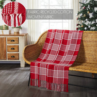 Eston Red White Plaid Woven Throw 50