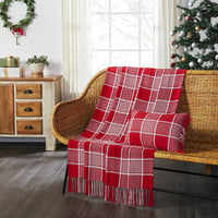 Eston Red White Plaid Woven Throw 50