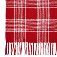 Eston Red White Plaid Woven Throw 50