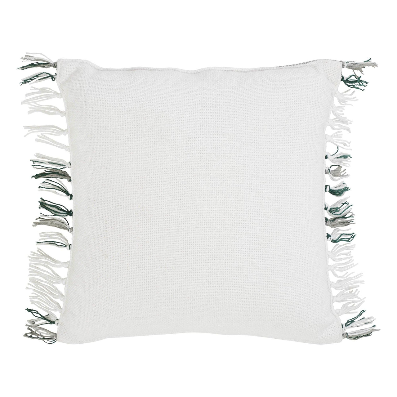 Harper Plaid Green White Pillow Fringed 12x12 - The Fox Decor