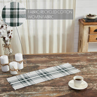 Harper Plaid Green White Runner Fringed 8x24 - The Fox Decor