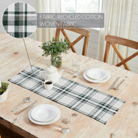 Harper Plaid Green White Runner Fringed 12x36 - The Fox Decor