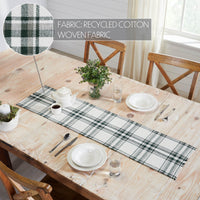 Harper Plaid Green White Runner Fringed 12x48 - The Fox Decor