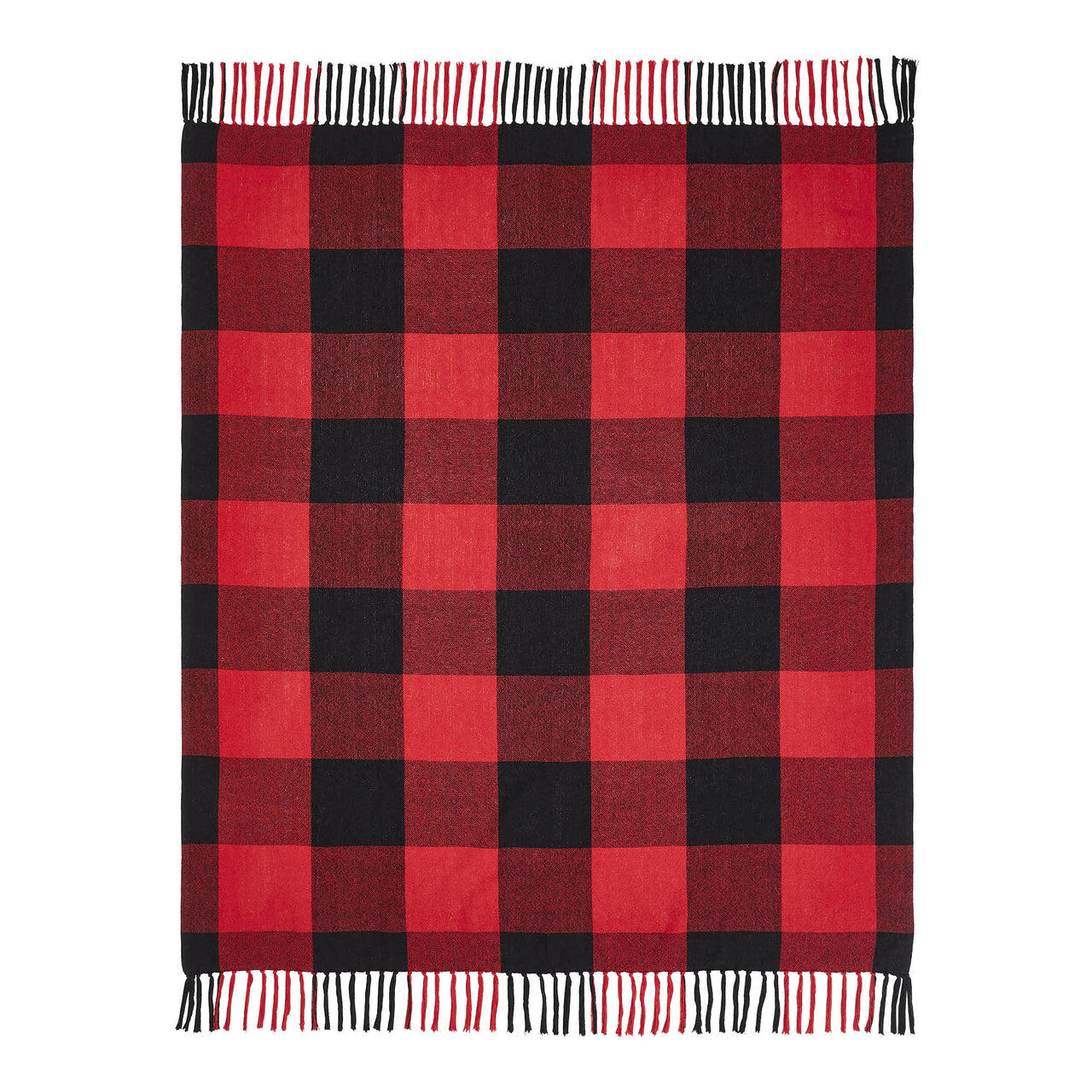 Harper Red Black Buffalo Check Woven Throw 50"x60" VHC Brands - The Fox Decor