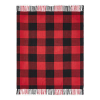 Thumbnail for Harper Red Black Buffalo Check Woven Throw 50