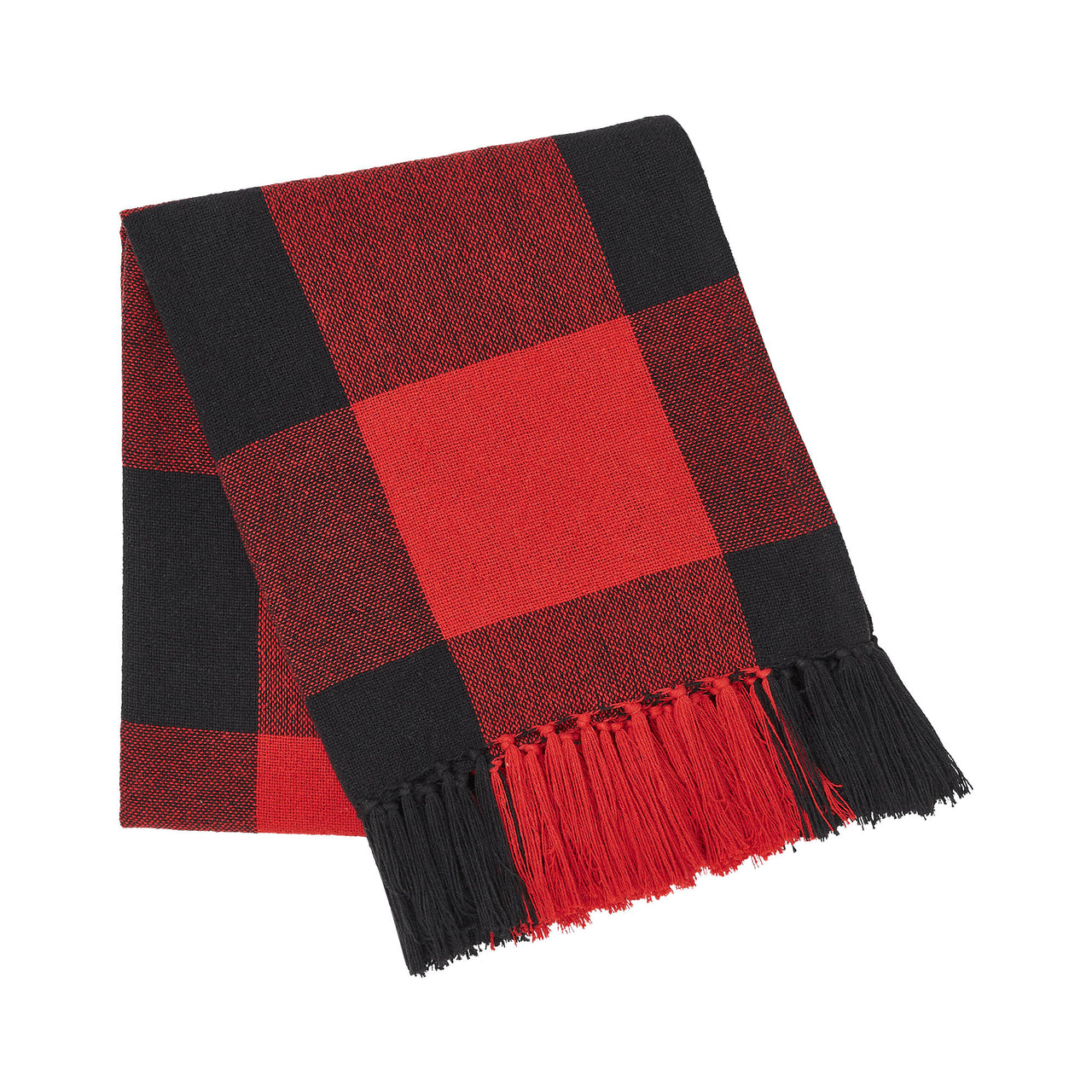 Harper Red Black Buffalo Check Woven Throw 50"x60" VHC Brands