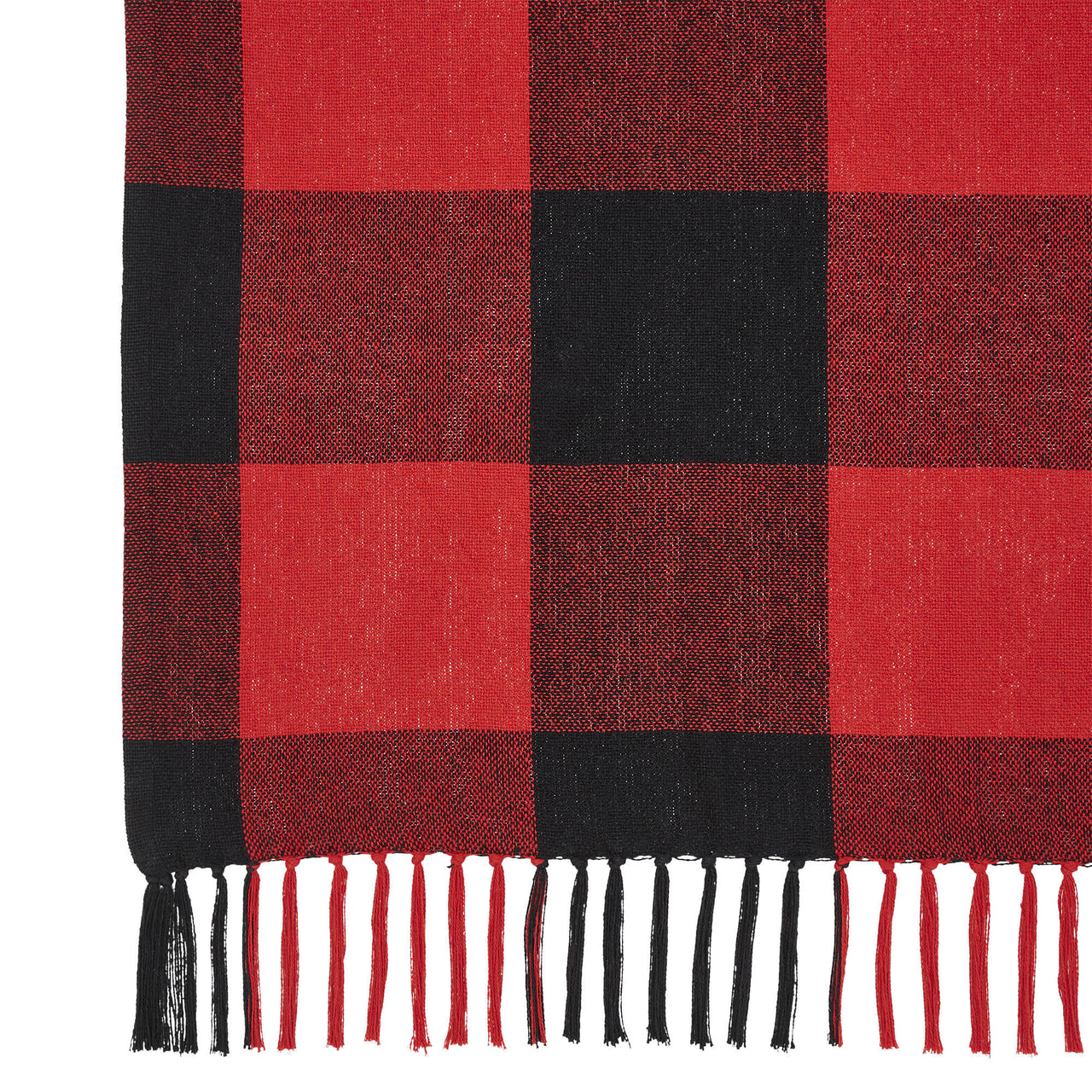 Harper Red Black Buffalo Check Woven Throw 50"x60" VHC Brands