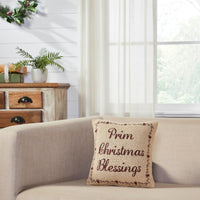 Thumbnail for Gable Prim Christmas Blessings Pillow 12x12 - The Fox Decor