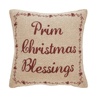 Thumbnail for Gable Prim Christmas Blessings Pillow 12x12 - The Fox Decor