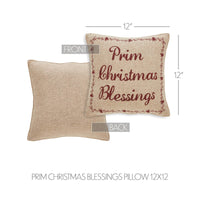 Thumbnail for Gable Prim Christmas Blessings Pillow 12x12 - The Fox Decor