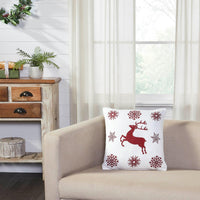 Scandia Snowflake Red White Pillow 16x16 - The Fox Decor